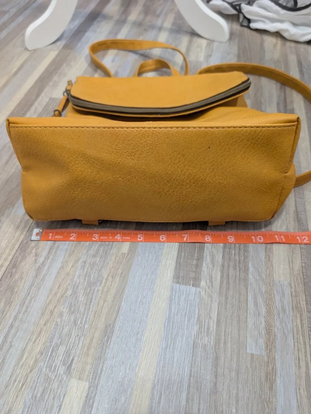 Mustard Yellow Small Backpack Purse Slip and Zippered Pockets